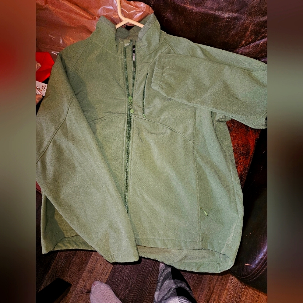 Black Diamond Sage Green Full Zip Soft Shell Long Sleeve Jacket Womens sz Large